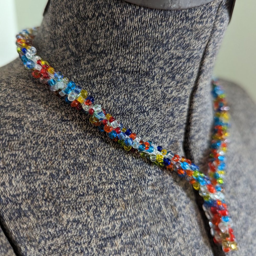 Hand Beaded Assemblage Necklace - image 8